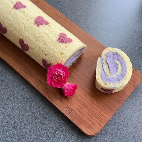 Rolcake met bosbessen crème