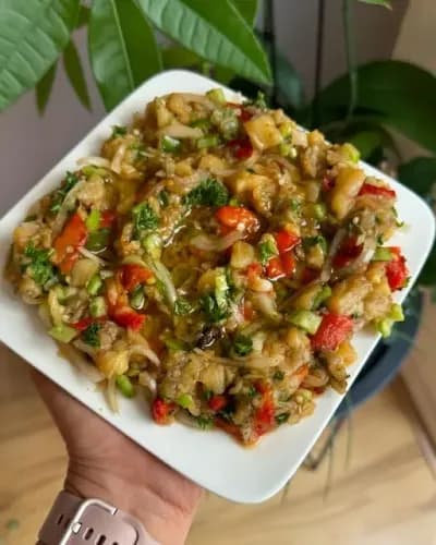 Salade van Gerookte Aubergines